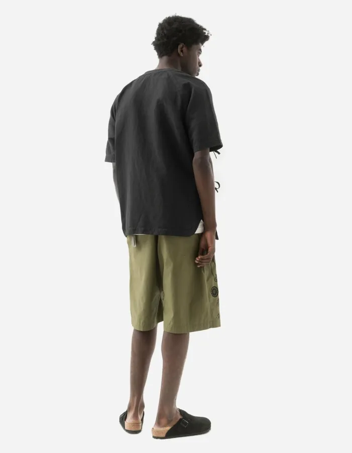 Maharishi Short Sleeve Shirts 6079 Asym Monk Hemp Shirt Black 8211 Men