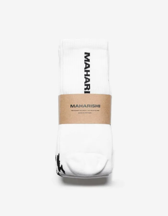 Maharishi Socks 1403 Bonsai Dragon Tabi Sports Socks 3 Pack WhiteWhiteWhite 8211 Men