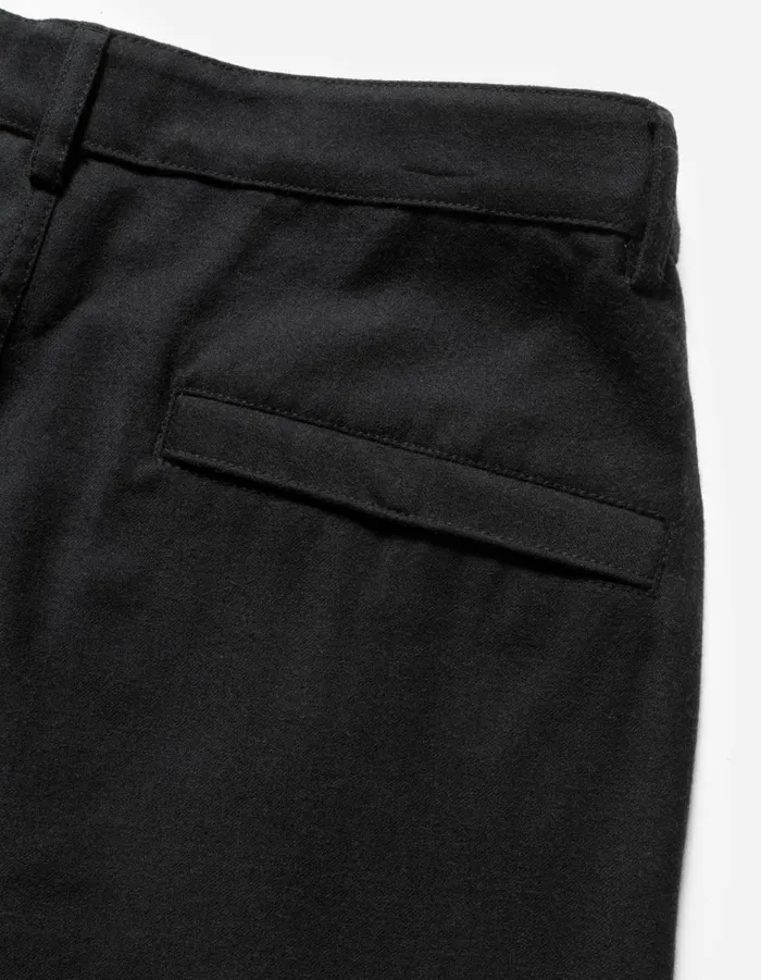 Maharishi Track Pants 6058 Asymmetrical Wool Pleated Pants Black 8211 Men