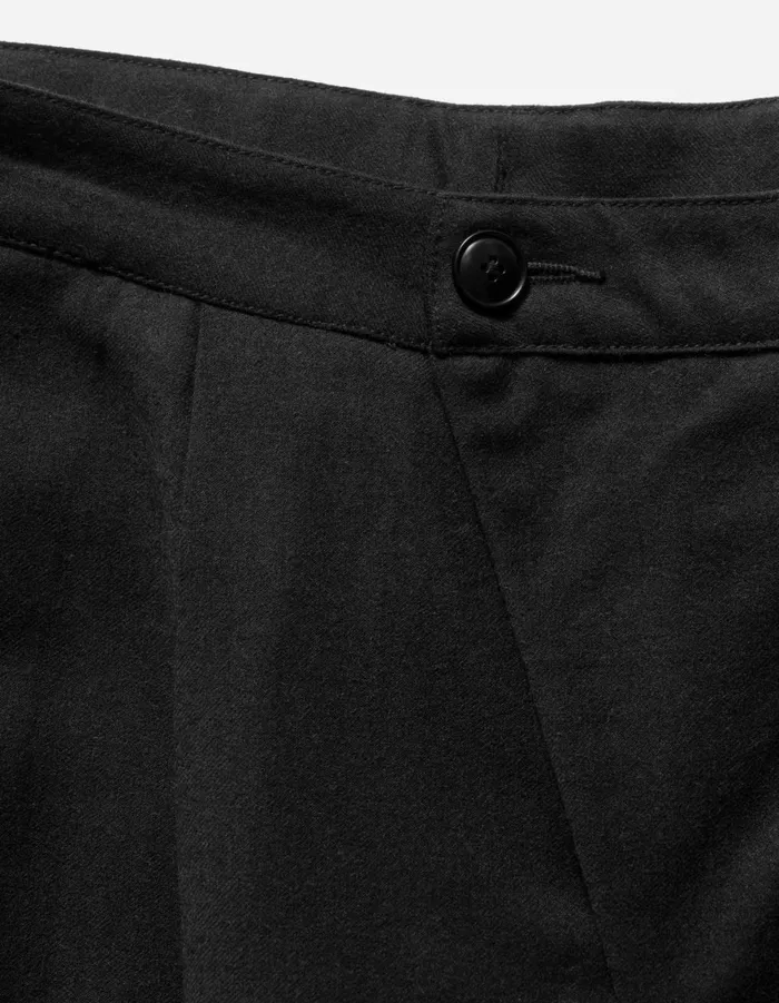 Maharishi Track Pants 6058 Asymmetrical Wool Pleated Pants Black 8211 Men