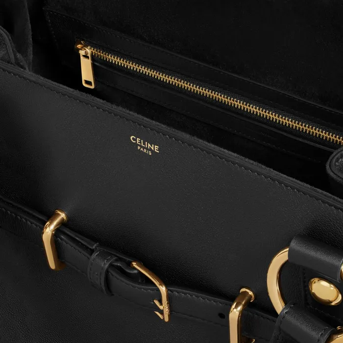 Medium Anita Bag In Supple Calfskin Black Women CELINE MORE LINES Medium Anita Bag In Supple Calfskin Black Women CELINE MORE LINES