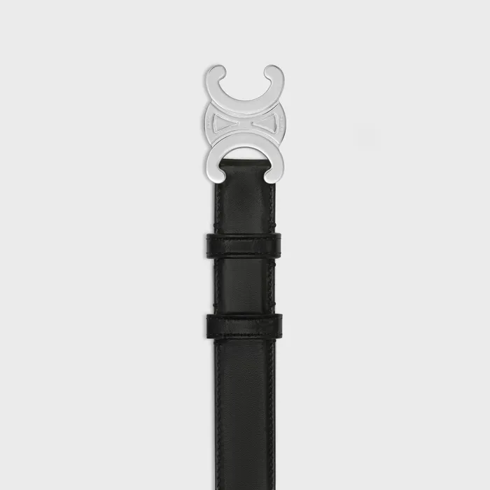Medium Triomphe Belt In Taurillon Leather Black Men CELINE BELTS Medium Triomphe Belt In Taurillon Leather Black Men CELINE BELTS