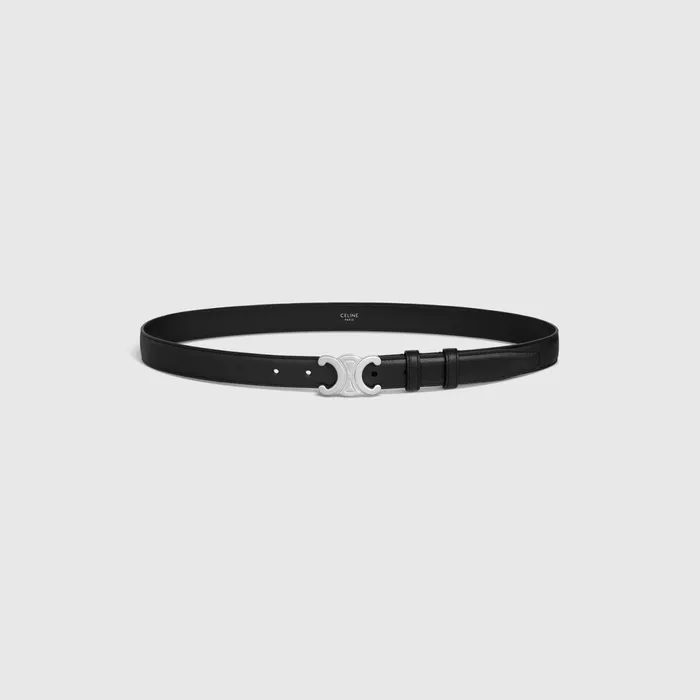 Medium Triomphe Belt In Taurillon Leather Black Men CELINE BELTS Medium Triomphe Belt In Taurillon Leather Black Men CELINE BELTS