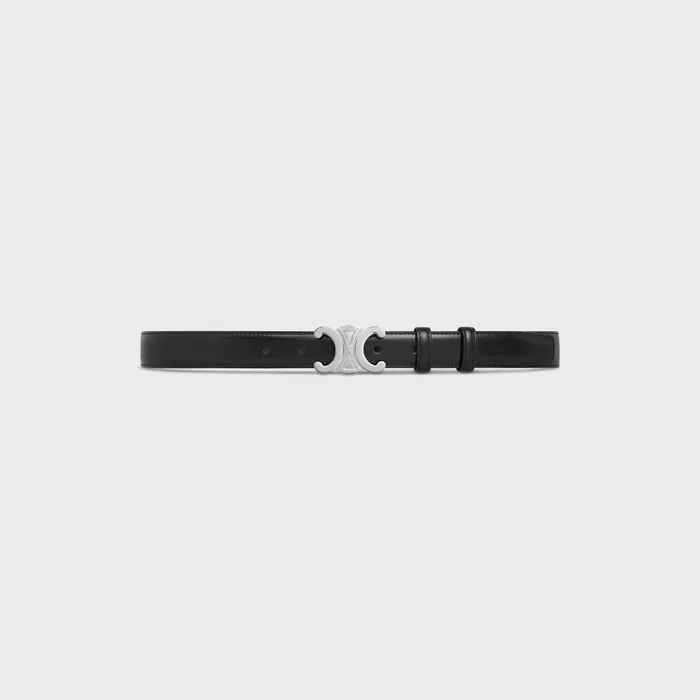Medium Triomphe Belt In Taurillon Leather Black Women CELINE BELTS