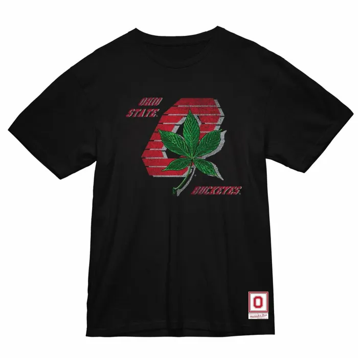 Men039s Collegiate Mitchell and Ness Vintage Buckeye Tee Ohio State