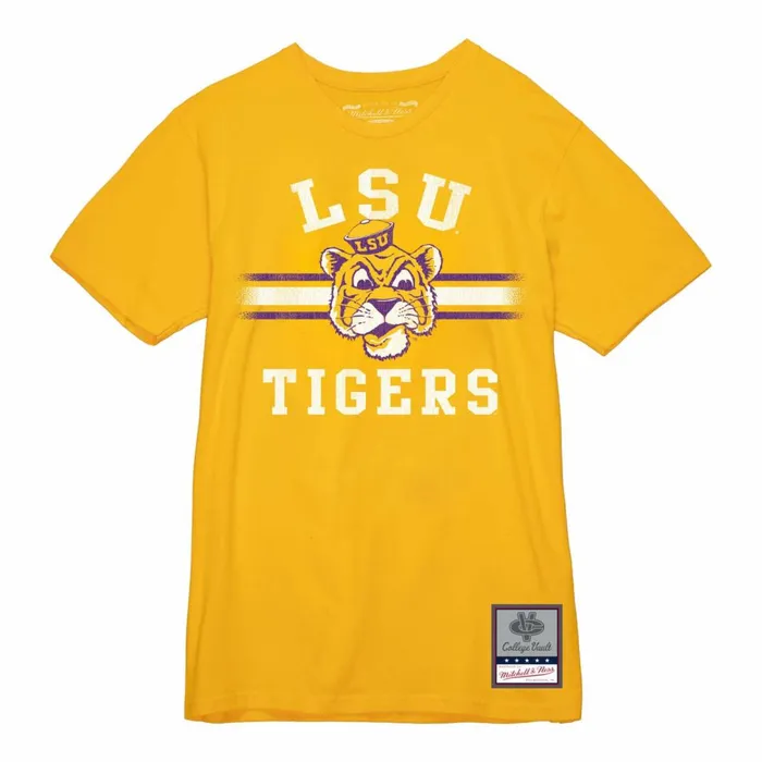 Men039s Collegiate Mitchell and Ness Vintage Stripes Tee Louisiana State University Men039s Collegiate Mitchell and Ness Vintage Stripes Tee Louisiana State University