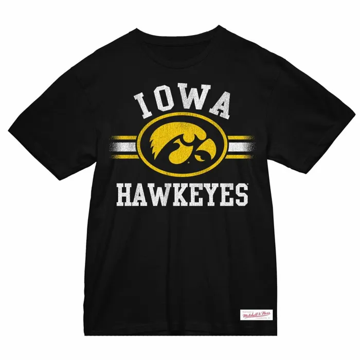 Men039s Collegiate Mitchell and Ness Vintage Stripes Tee University Of Iowa