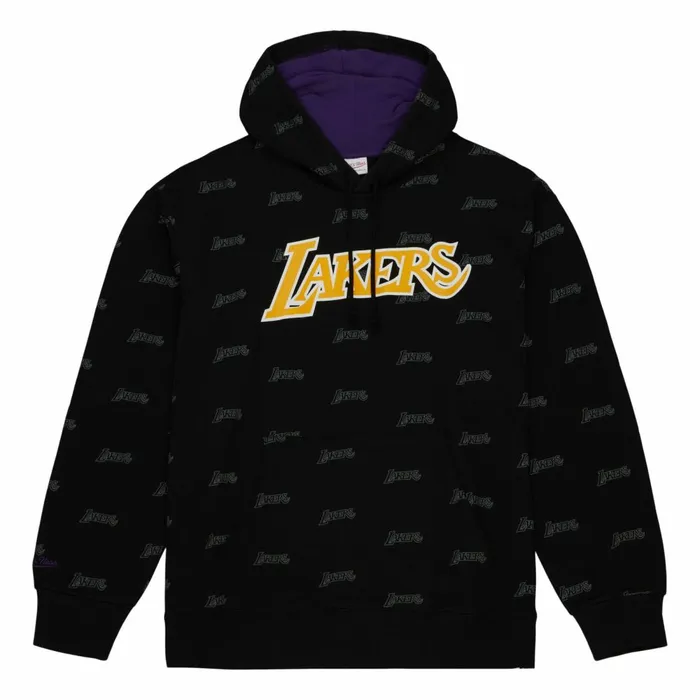 Men039s Hoodies and Sweatshirts Mitchell and Ness AOP Fleece Hoodie Los Angeles Lakers Men039s Hoodies and Sweatshirts Mitchell and Ness AOP Fleece Hoodie Los Angeles Lakers