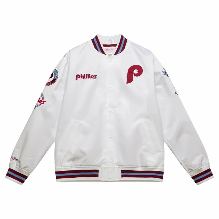 Men039s Jackets and Outerwear Mitchell and Ness City Collection Lightweight Satin Jacket Philadelphia Phillies Men039s Jackets and Outerwear Mitchell and Ness City Collection Lightweight Satin Jacket Philadelphia Phillies