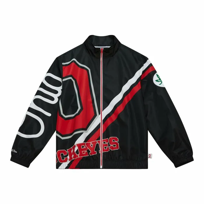 Men039s Jackets and Outerwear Mitchell and Ness Exploded Logo Warm Up Jacket Ohio State Men039s Jackets and Outerwear Mitchell and Ness Exploded Logo Warm Up Jacket Ohio State