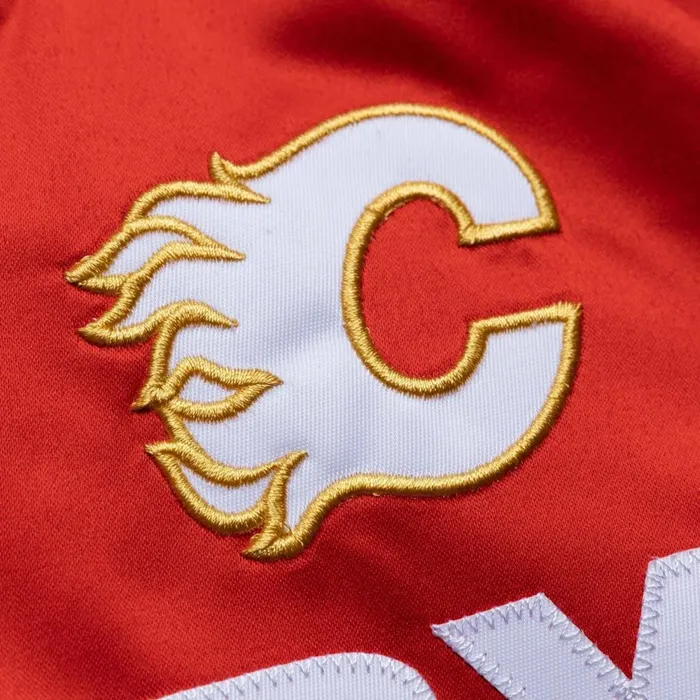 Men039s Jackets and Outerwear Mitchell and Ness Lightweight Satin Jacket Calgary Flames Men039s Jackets and Outerwear Mitchell and Ness Lightweight Satin Jacket Calgary Flames