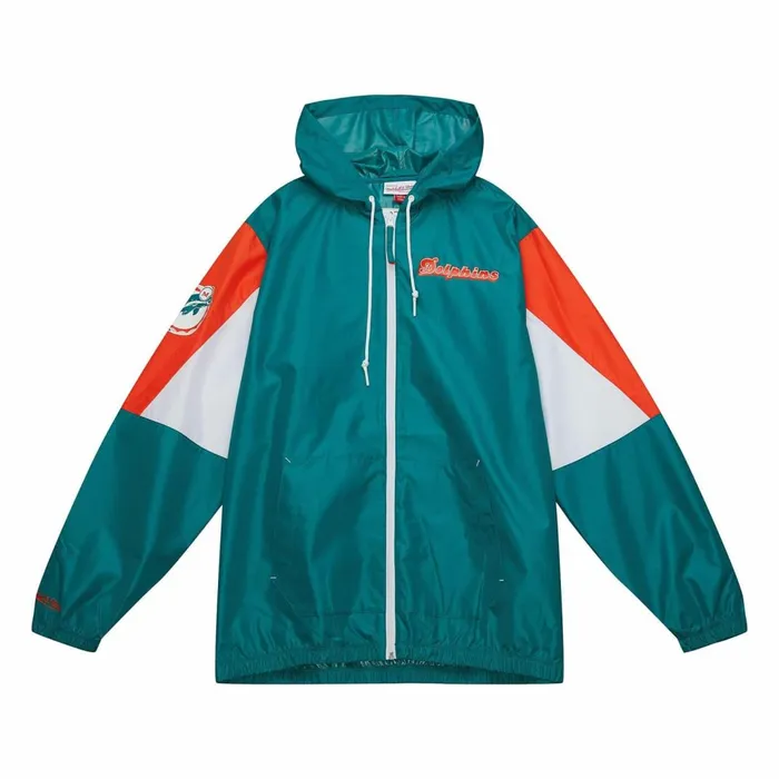 Men039s Jackets and Outerwear Mitchell and Ness Throw It Back Full Zip Windbreaker Miami Dolphins Men039s Jackets and Outerwear Mitchell and Ness Throw It Back Full Zip Windbreaker Miami Dolphins