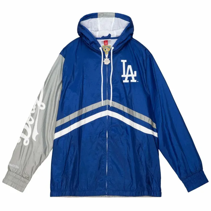 Men039s Jackets and Outerwear Mitchell and Ness Undeniable Full Zip Windbreaker Los Angeles Dodgers