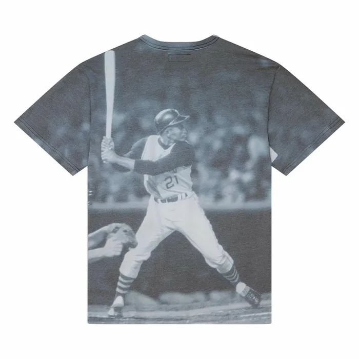 Men039s MLB Mitchell and Ness Highlight Sublimated Player Tee Pittsburgh Pirates Roberto Clemente Men039s MLB Mitchell and Ness Highlight Sublimated Player Tee Pittsburgh Pirates Roberto Clemente
