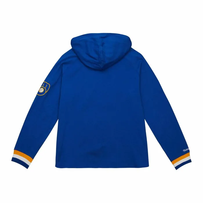 Men039s MLB Mitchell and Ness Legendary Slub Long Sleeve Hoodie Milwaukee Brewers Men039s MLB Mitchell and Ness Legendary Slub Long Sleeve Hoodie Milwaukee Brewers