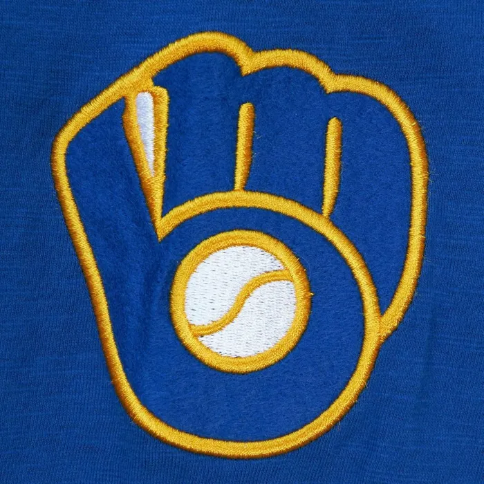 Men039s MLB Mitchell and Ness Legendary Slub Long Sleeve Hoodie Milwaukee Brewers Men039s MLB Mitchell and Ness Legendary Slub Long Sleeve Hoodie Milwaukee Brewers