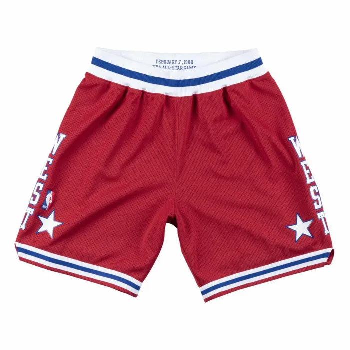 Men039s NBA Authentic Mitchell and Ness Authentic Shorts AllStar West 1988