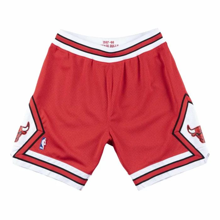 Men039s NBA Authentic Mitchell and Ness Authentic Shorts Chicago Bulls 198788