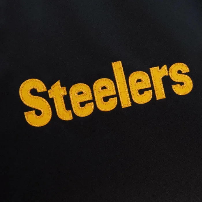 Men039s NFL Mitchell and Ness Heavyweight Satin Jacket Pittsburgh Steelers Men039s NFL Mitchell and Ness Heavyweight Satin Jacket Pittsburgh Steelers