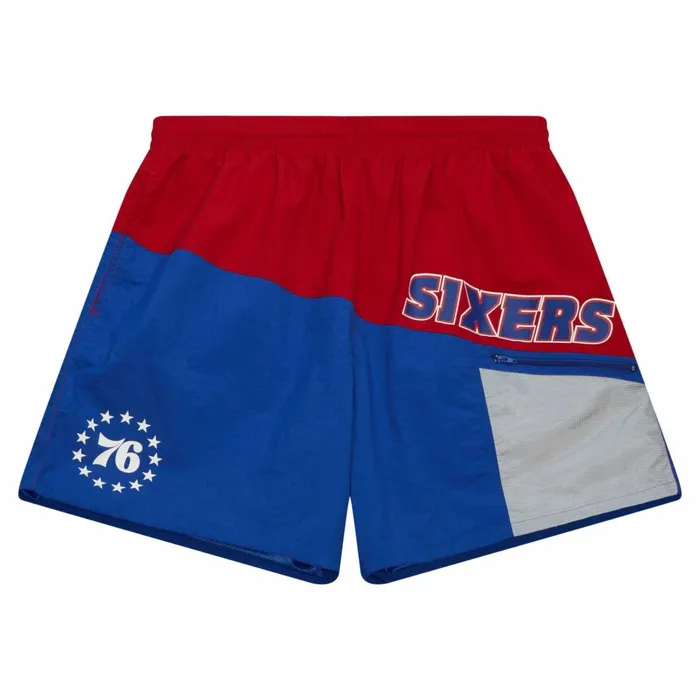 Men039s Shorts Mitchell and Ness Nylon Utility Shorts Philadelphia 76ers