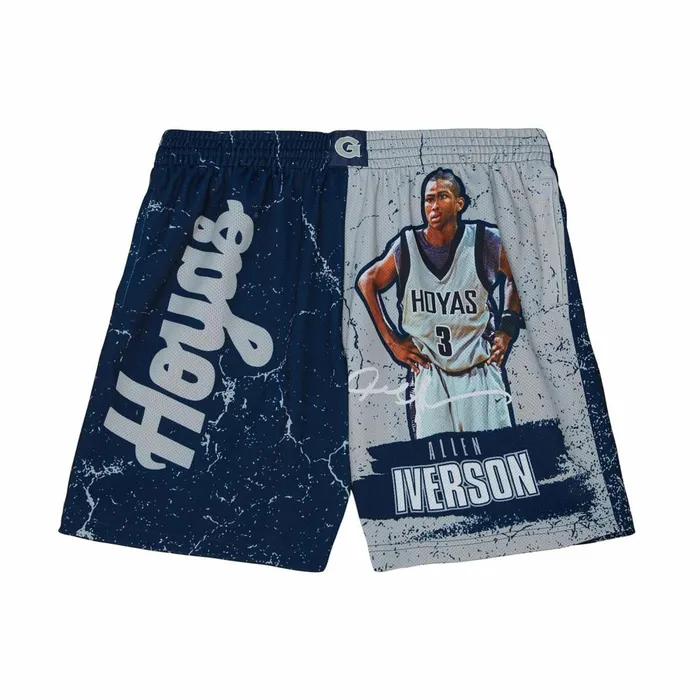 Men039s Shorts Mitchell and Ness Player Burst Mesh Shorts Georgetown University Allen Iverson Men039s Shorts Mitchell and Ness Player Burst Mesh Shorts Georgetown University Allen Iverson
