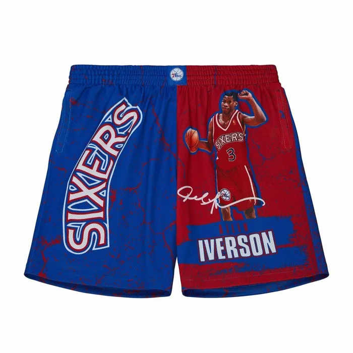 Men039s Shorts Mitchell and Ness Player Burst Mesh Shorts Philadelphia 76ers Allen Iverson Men039s Shorts Mitchell and Ness Player Burst Mesh Shorts Philadelphia 76ers Allen Iverson