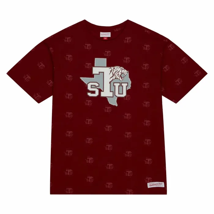 Men039s TShirts and Tops Mitchell and Ness AOP SS Top Texas Southern University