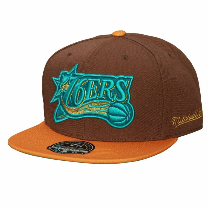 Men039sWomen039s Fitted 163 Styles Mitchell and Ness Copper Top Fitted HWC Philadelphia 76ers Men039sWomen039s Fitted 163 Styles Mitchell and Ness Copper Top Fitted HWC Philadelphia 76ers