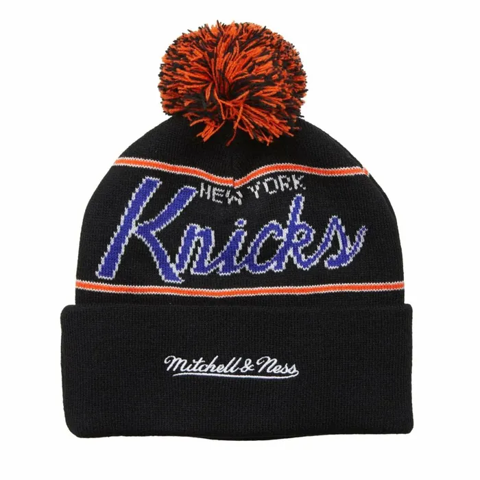 Men039sWomen039s Knit 154 Styles Mitchell and Ness Script Pom Beanie HWC New York Knicks Men039sWomen039s Knit 154 Styles Mitchell and Ness Script Pom Beanie HWC New York Knicks