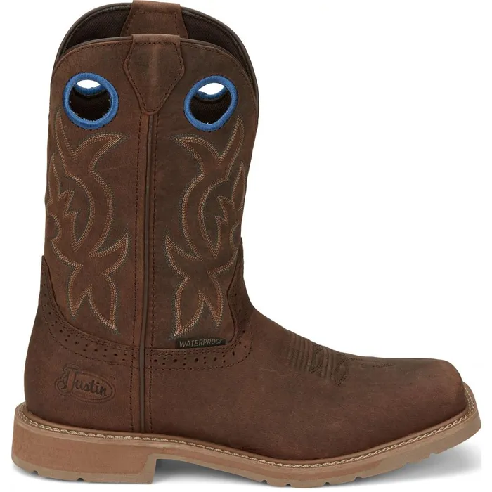 MEN All Around 11034 Waterproof Walnut Justin Boots Work