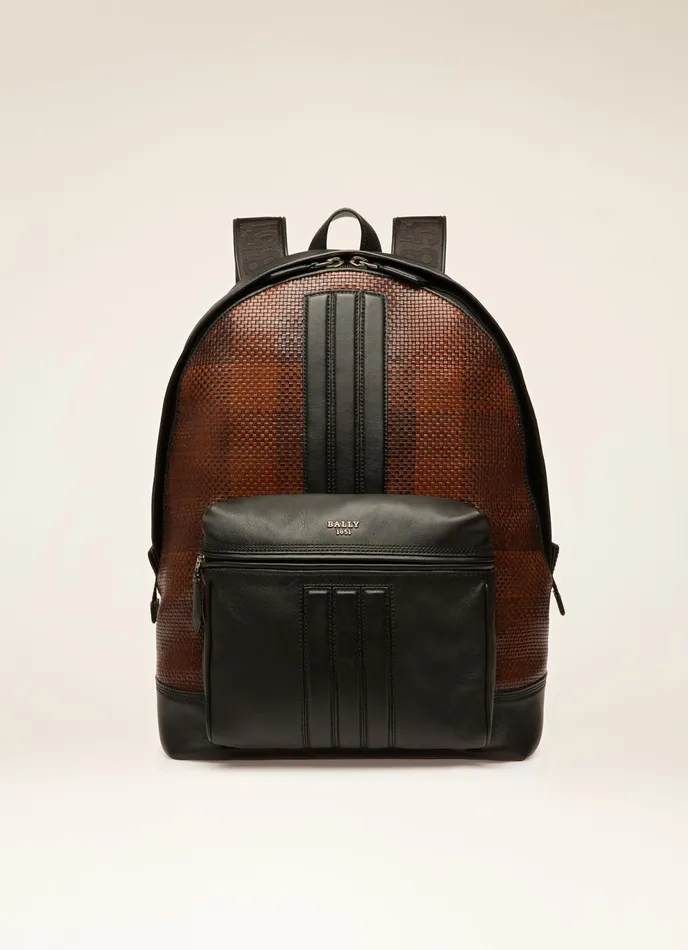 Men Bally Backpacks Harper 8211 Leather Backpack In Brown and Black