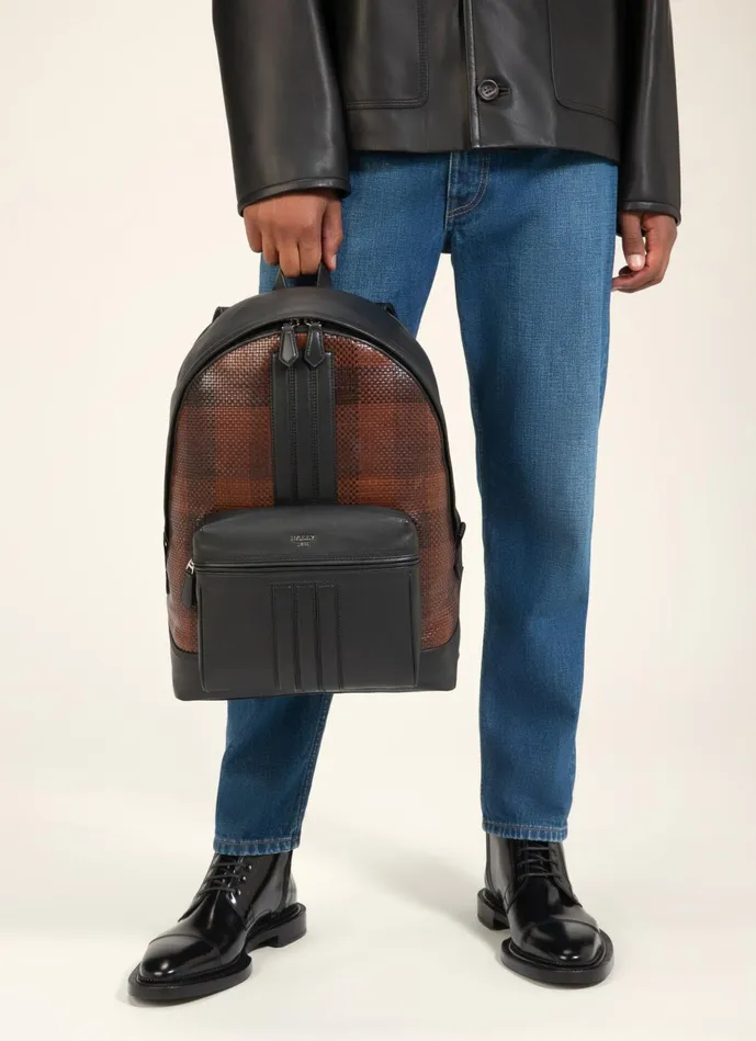 Men Bally Backpacks Harper 8211 Leather Backpack In Brown and Black