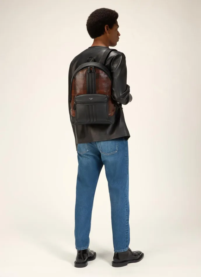Men Bally Backpacks Harper 8211 Leather Backpack In Brown and Black