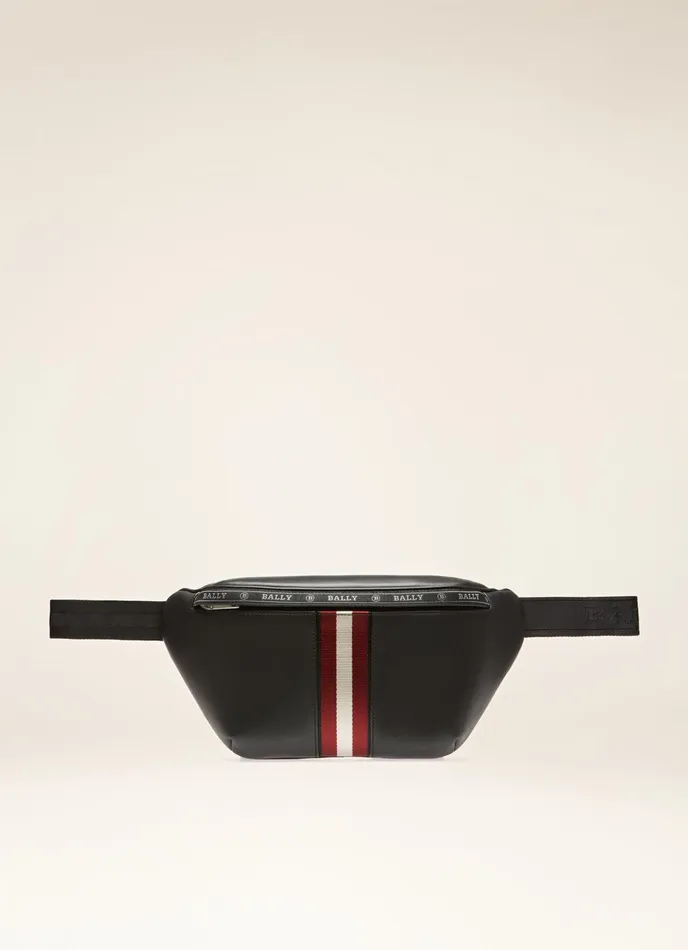 Men Bally Belt Bags Hakab 8211 Leather Bum Bag In Black