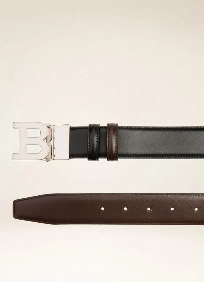 Men Bally Belts B Buckle 8211 Leather 35mm Belt In Black and Brown