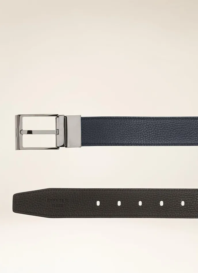 Men Bally Belts Shiff 8211 Leather 35mm Belt In Navy and Black