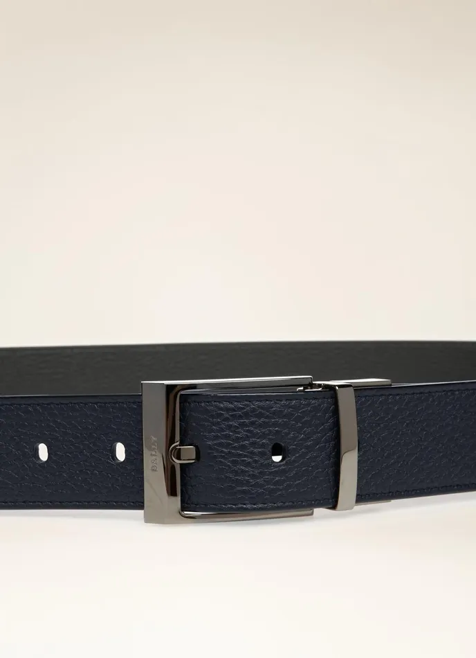 Men Bally Belts Shiff 8211 Leather 35mm Belt In Navy and Black