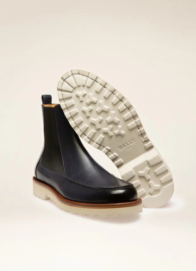 Men Bally Boots Noiry 8211 Leather Boots In Navy