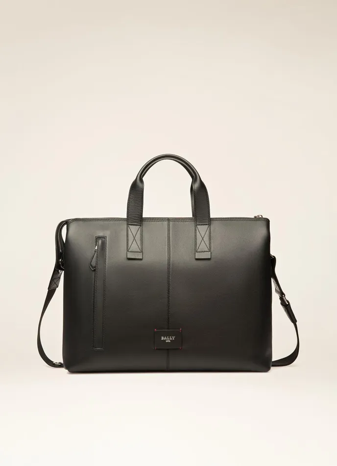 Men Bally Business Bags Henda 8211 Leather Business Bag In Brown and Black