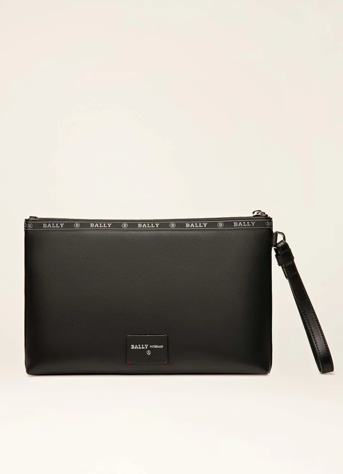Men Bally Clutches and Portfolios Hartland 8211 Leather Clutch Bag In Black