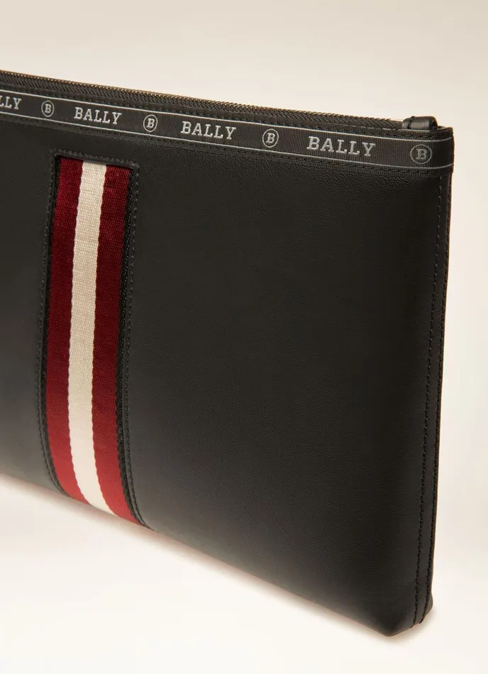 Men Bally Clutches and Portfolios Hartland 8211 Leather Clutch Bag In Black