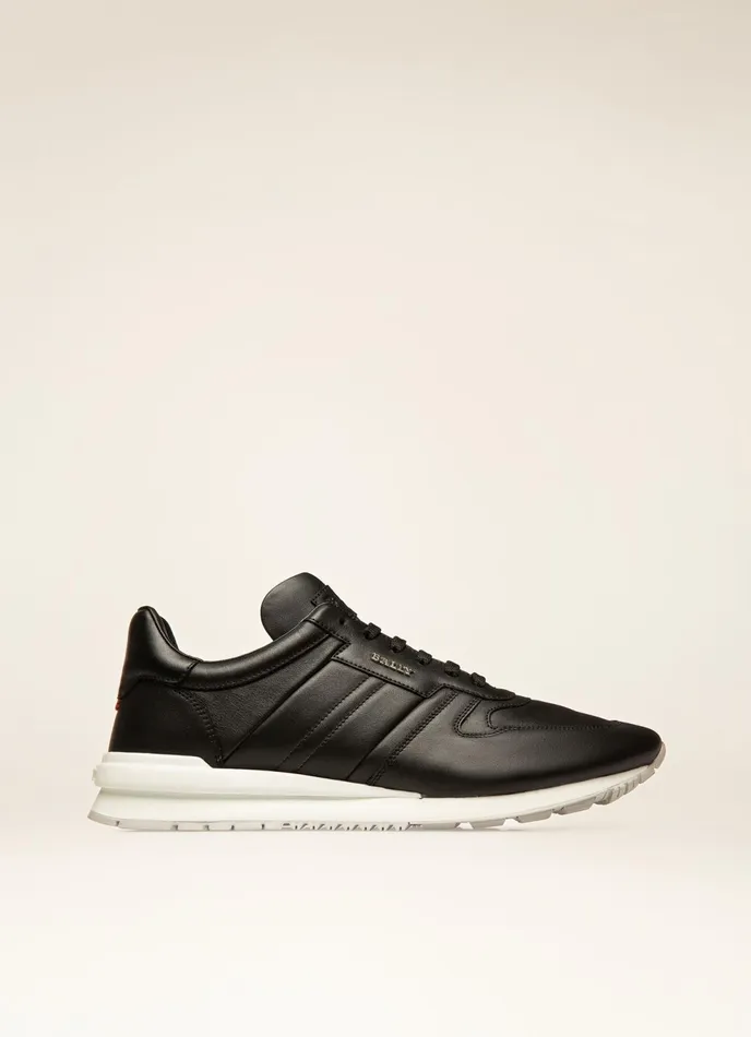 Men Bally Sneakers Asler 8211 Leather Sneakers In Black