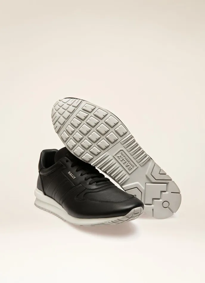 Men Bally Sneakers Asler 8211 Leather Sneakers In Black