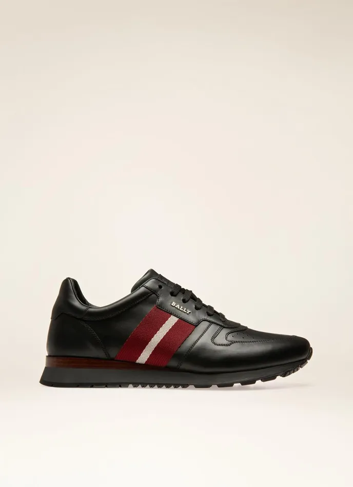 Men Bally Sneakers Astel 8211 Leather Sneakers In Black