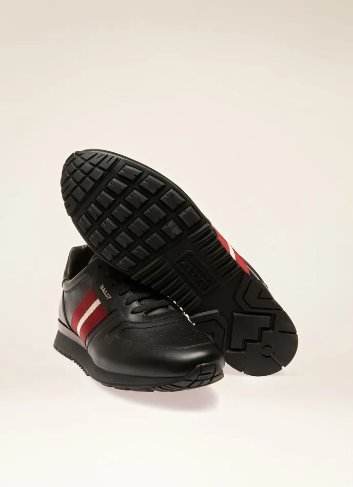 Men Bally Sneakers Astel 8211 Leather Sneakers In Black