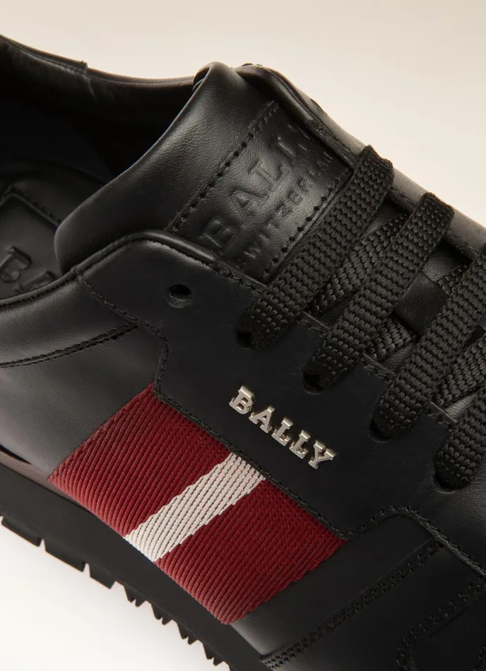 Men Bally Sneakers Astel 8211 Leather Sneakers In Black