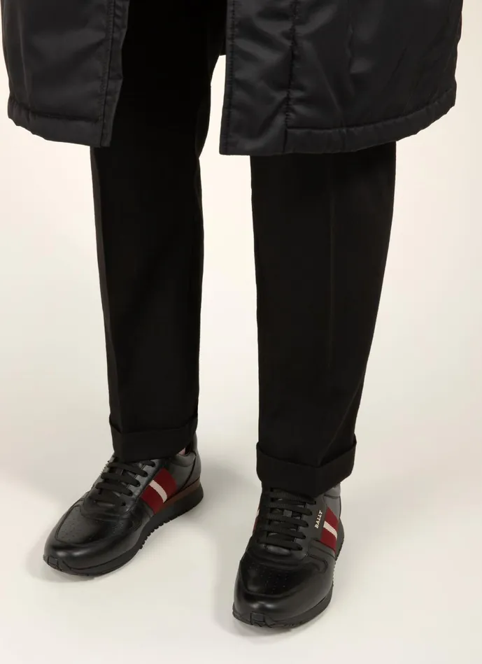 Men Bally Sneakers Astel 8211 Leather Sneakers In Black