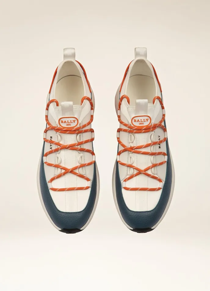 Men Bally Sneakers Delys 8211 Leather Sneakers In Blue and White