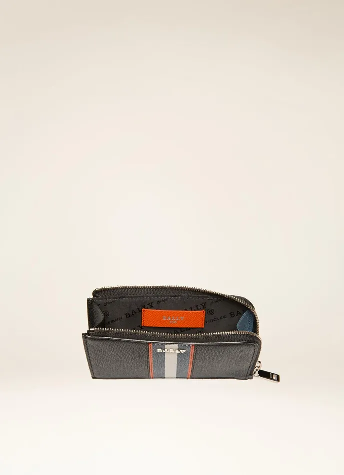 Men Bally Wallets Bord 8211 Leather Card Holder In Black
