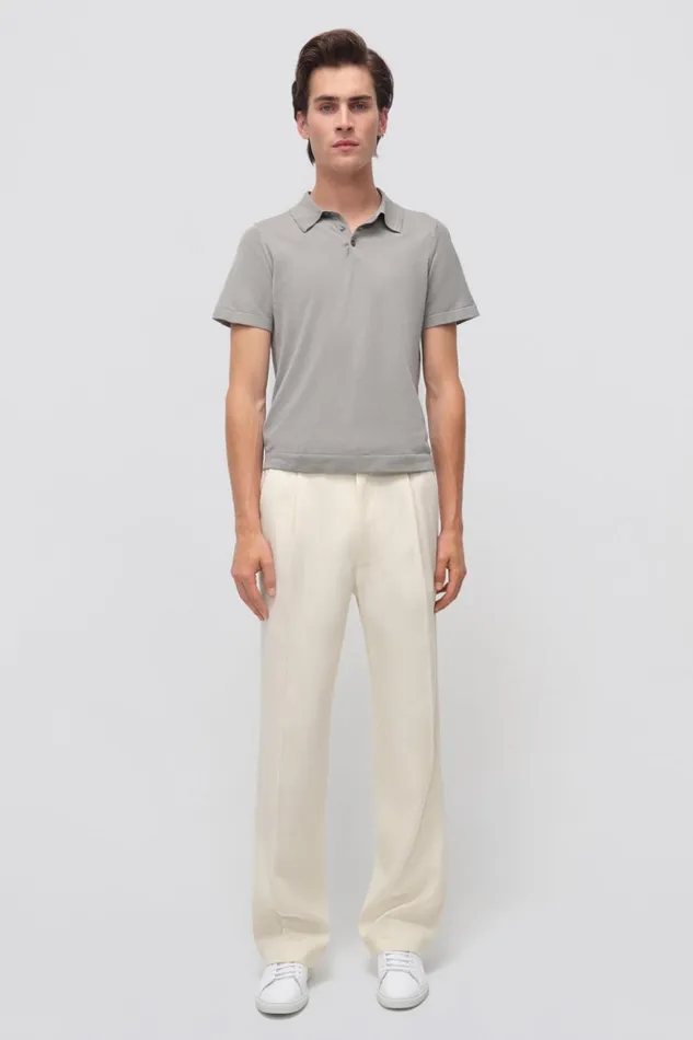 Men Barron Polo Fog Jonathan Simkhai Knitwear